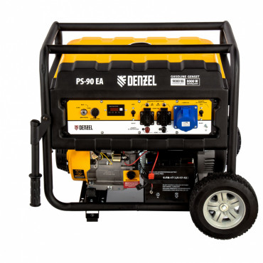 Генератор бензиновый Denzel PS 90 EA, 9.0 кВт, 230В, 25 л, коннектор автоматики, электростартер