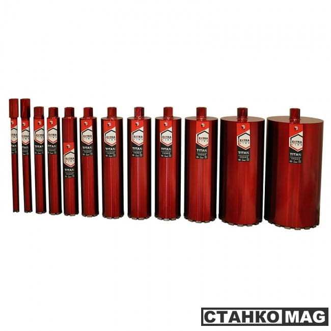 Diam Сверло алмазное сегментное мокр. 25x450х1x1,1/4UNC Extra Line Titan (железобетон)