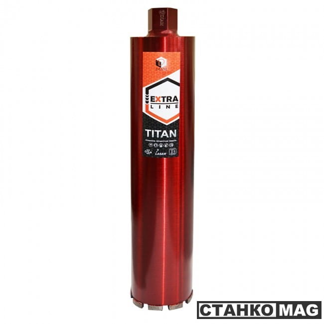 Diam Сверло алмазное сегментное мокр. 25x450х1x1,1/4UNC Extra Line Titan (железобетон)