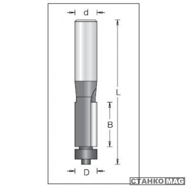 Фреза обгонная D9,5x25,4 L72 Z2 хвостовик 8 DIMAR 1010045