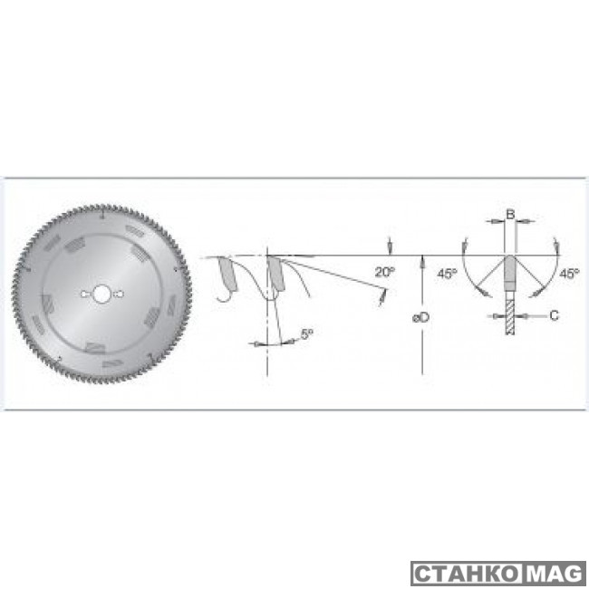 Пила бесшумная по ДСП и МДФ D300x30x3,2 Z96 двойной ресурс DIMAR 95406256